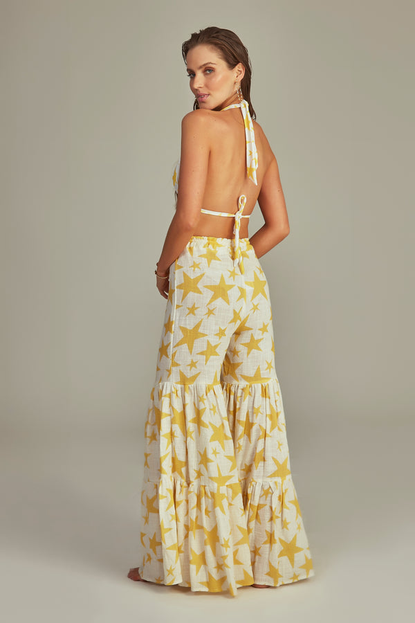 Calça Laura Estampa Star Amarelo - Empress Brasil Nacional